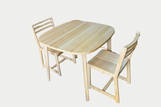 桐製 テーブル＆椅子2脚セット